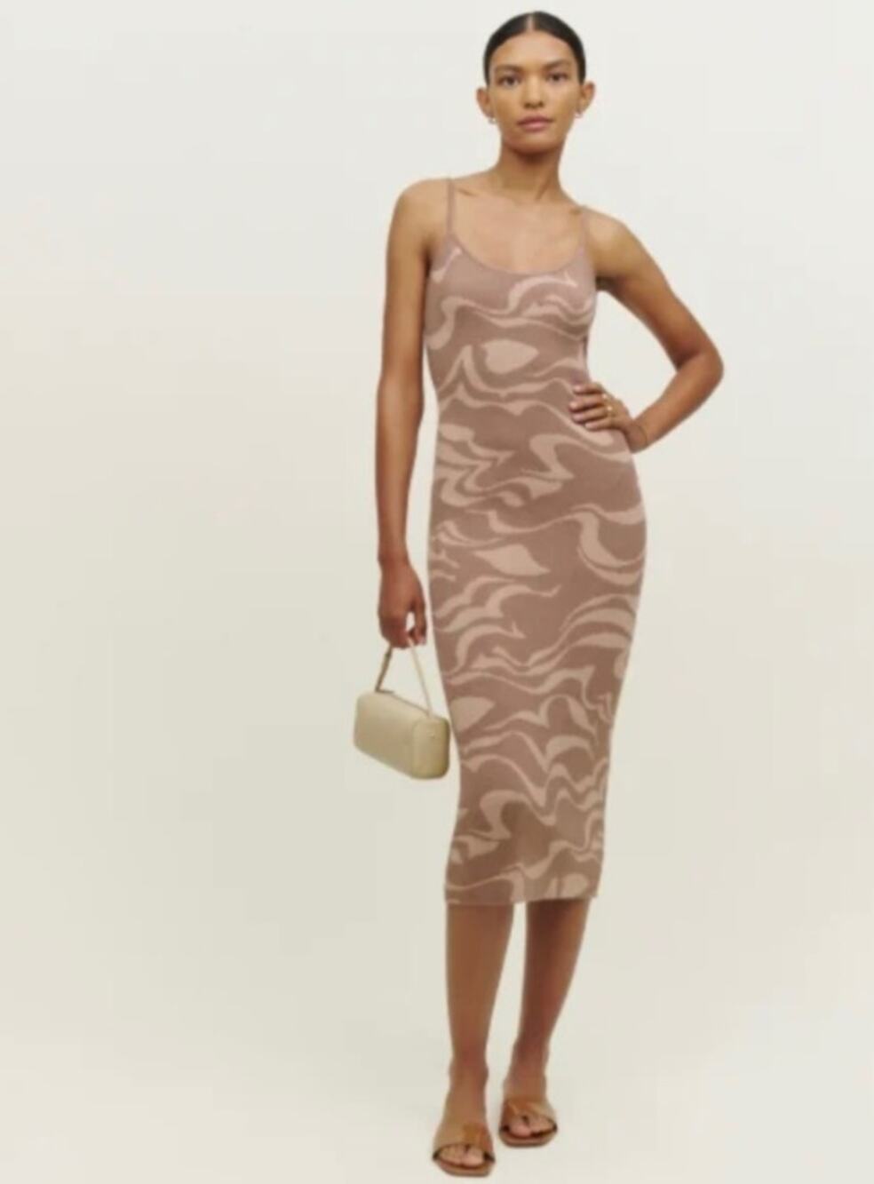 Reformation Clair Novelty Cotton Sweater Dress